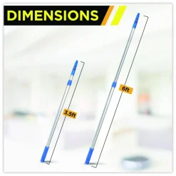 Gritt Commercial Cobweb/Corner Duster Brush with Telescopic Pole, 3 ft to 6 ft Handle