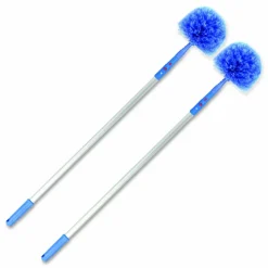 Gritt Commercial Cobweb/Corner Duster Brush with Telescopic Pole, 3 ft to 6 ft Handle, 2/Kit