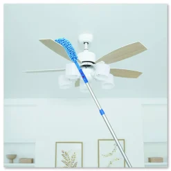 Gritt Commercial Flexible Wand Duster with Microfiber and Chenille Sleeve and 6 ft Telescopic Pole, 2/Kit