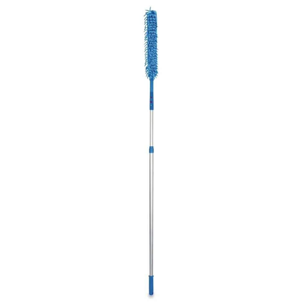 Gritt Commercial Flexible Wand Duster with Microfiber and Chenille Sleeve and 6 ft Telescopic Pole, 2/Kit