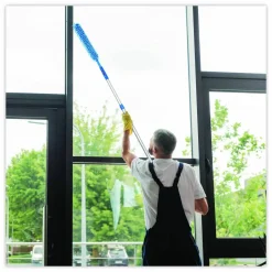 Gritt Commercial Flexible Wand Duster with Microfiber and Chenille Sleeve and 6 ft Telescopic Pole, 2/Kit