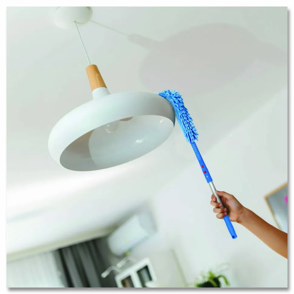 Gritt Commercial Flexible Wand Duster with Microfiber and Chenille Sleeve and 20" Pole