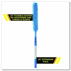 Gritt Commercial Flexible Wand Duster with Microfiber and Chenille Sleeve and 20