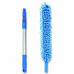 Gritt Commercial Flexible Wand Duster with Microfiber and Chenille Sleeve and 20" Pole, 2/Kit