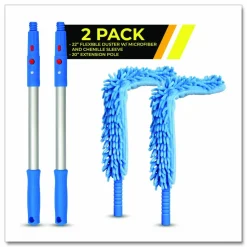Gritt Commercial Flexible Wand Duster with Microfiber and Chenille Sleeve and 20