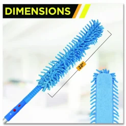 Gritt Commercial Flexible Wand Duster with Microfiber and Chenille Sleeve, 22