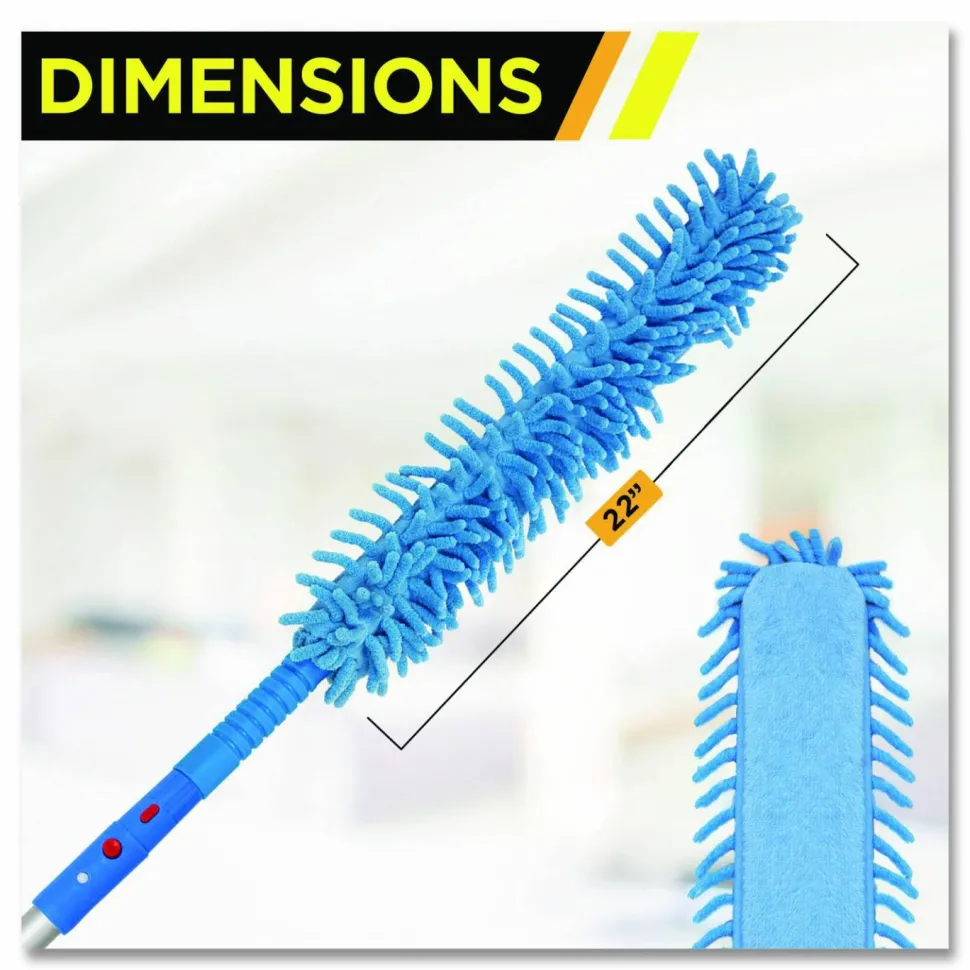 Gritt Commercial Flexible Wand Duster with Microfiber and Chenille Sleeve, 22" Length