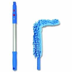 Gritt Commercial Flexible Wand Duster with Microfiber and Chenille Sleeve and 20" Pole, 3/Kit