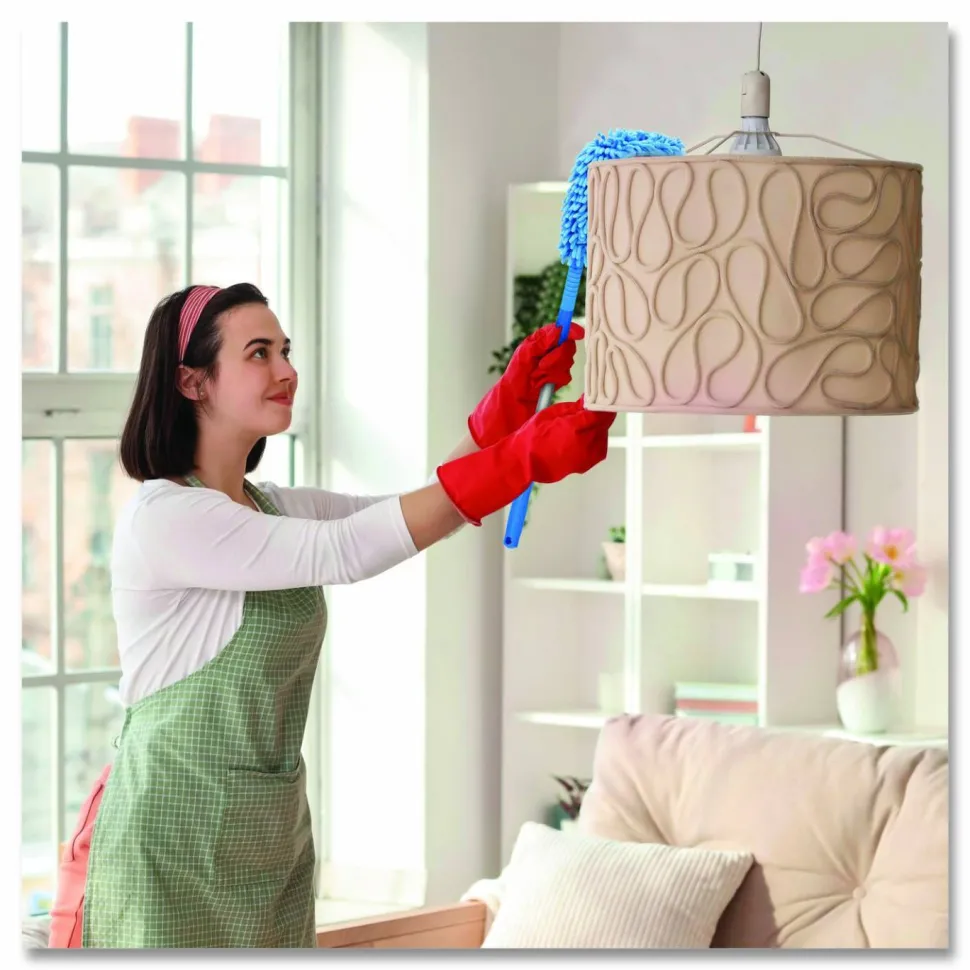 Gritt Commercial Flexible Wand Duster with Microfiber and Chenille Sleeve and 20" Pole, 3/Kit