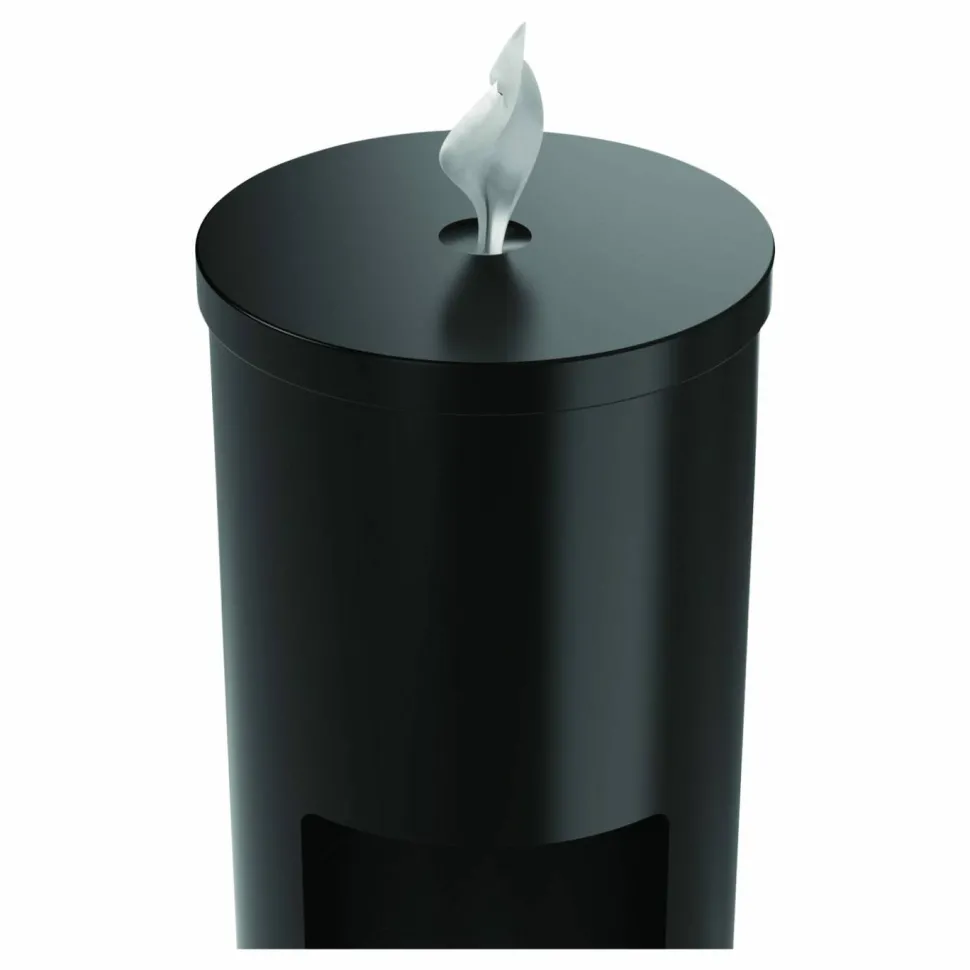 Gritt Commercial Floor Stand Wet Wipe Dispenser Station with 7 Gallon Built-In Trash Can, 13.1 x 13.1 x 36, Black