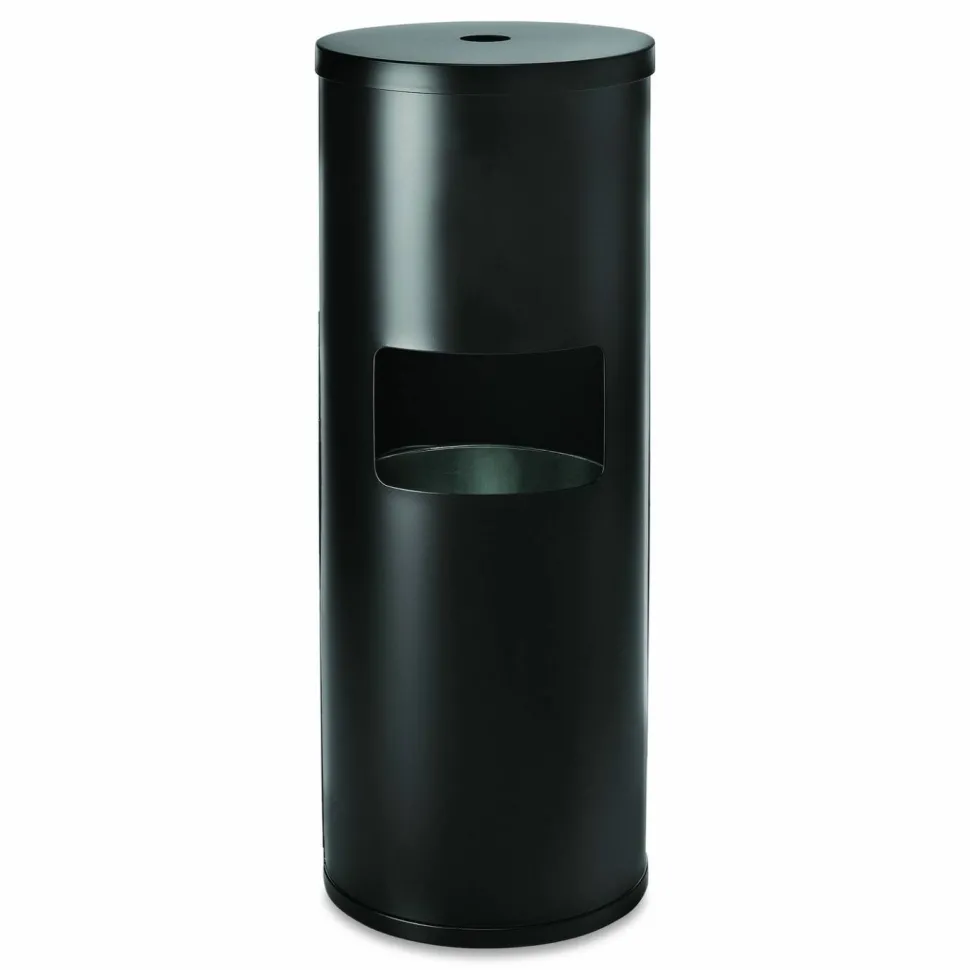 Gritt Commercial Floor Stand Wet Wipe Dispenser Station with 7 Gallon Built-In Trash Can, 13.1 x 13.1 x 36, Black