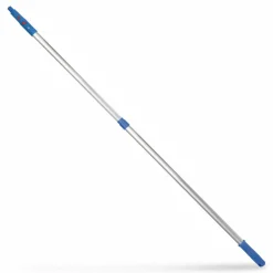 Gritt Commercial 6 ft Telescopic Aluminum Extension Pole with Click/Lock Adapter Cone, 3.5 ft to 6 ft, Blue/Silver