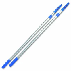 Gritt Commercial 6 ft Telescopic Aluminum Extension Pole with Click/Lock Adapter Cone, 3.5 ft to 6 ft, Blue/Silver, 2/Pack