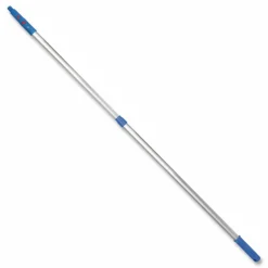 Gritt Commercial 6 ft Telescopic Aluminum Extension Pole with Click/Lock Adapter Cone, 3.5 ft to 6 ft, Blue/Silver, 3/Pack