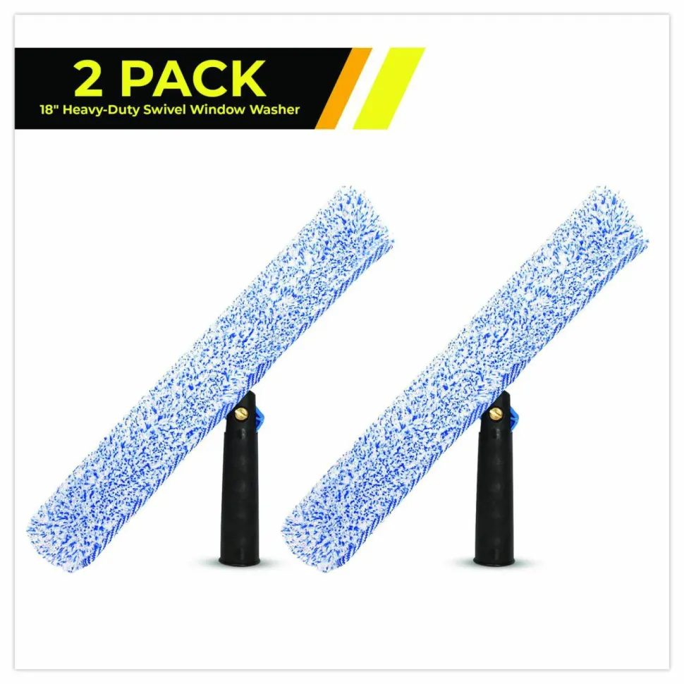 Gritt Commercial Heavy-Duty Swivel Window Washer, 18" Wide Blade, 2/Pack