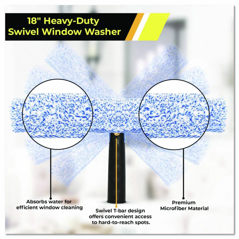 Gritt Commercial Heavy-Duty Swivel Window Washer, 18" Wide Blade, 2/Pack