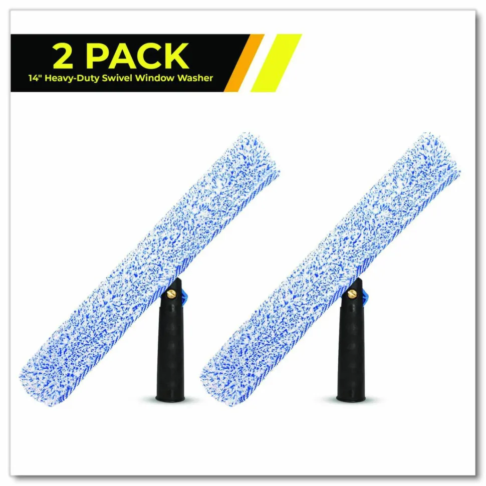 Gritt Commercial Heavy-Duty Swivel Window Washer, 14" Wide Blade, 2/Pack