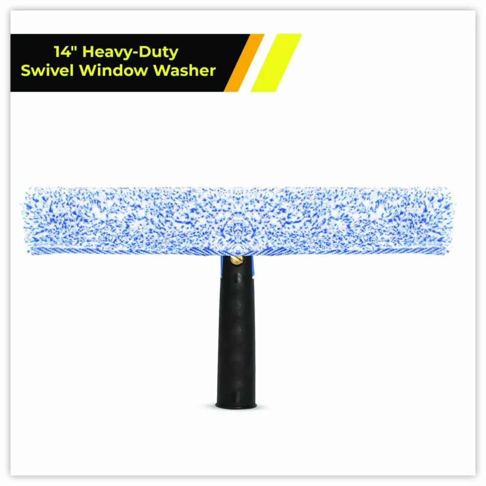Gritt Commercial Heavy-Duty Swivel Window Washer, 14" Wide Blade