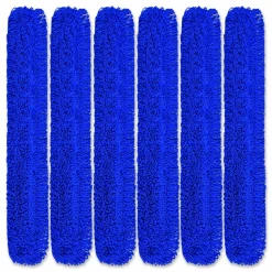 Gritt Commercial Microfiber Looped Dust Mop Pad Head, 60 x 5, Blue, 6/Pack