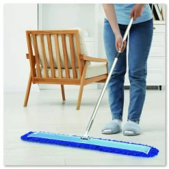 Gritt Commercial Microfiber Looped Dust Mop Pad Head, 60 x 5, Blue, 6/Pack