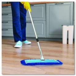 Gritt Commercial Microfiber Looped Dust Mop Pad Head, 24 x 5, Blue