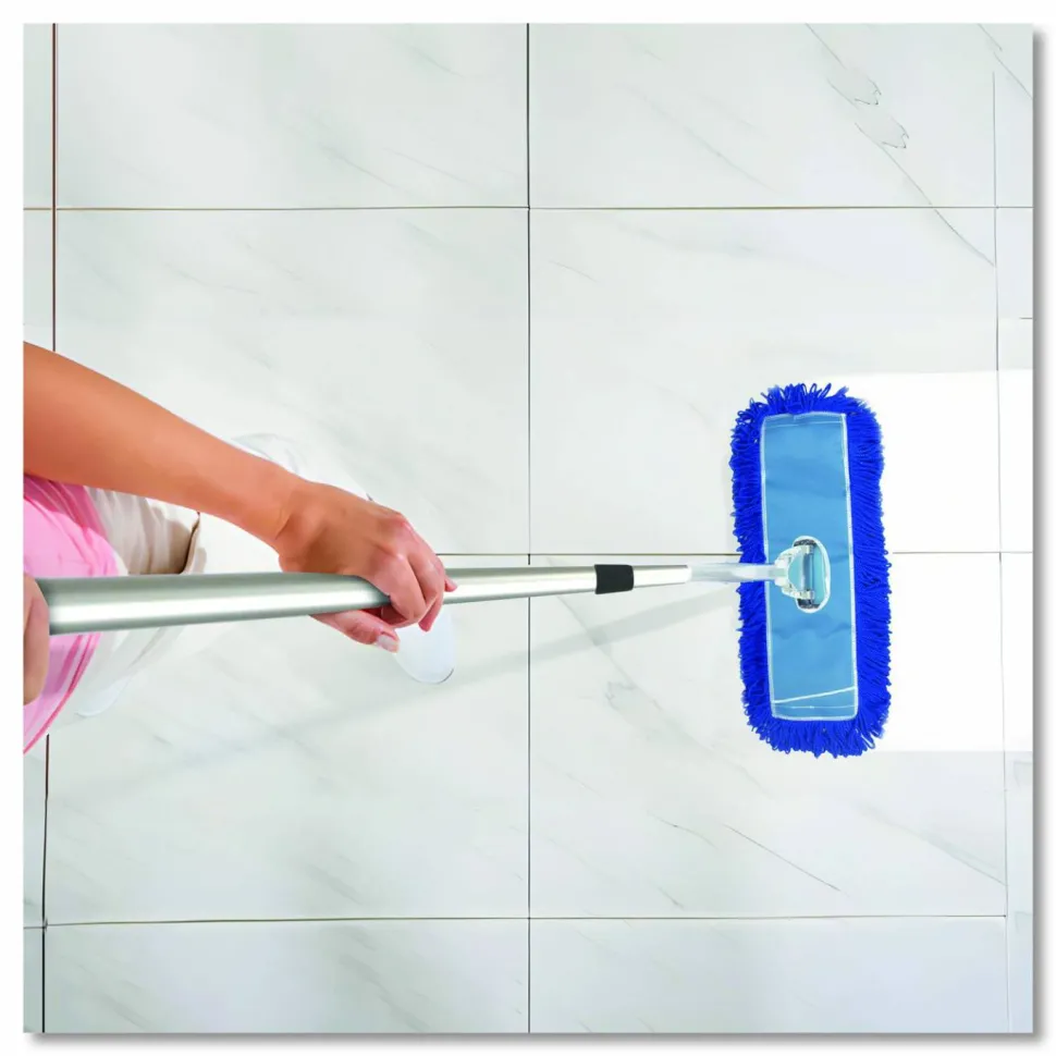 Gritt Commercial Microfiber Looped Dust Mop Pad Head, 24 x 5, Blue