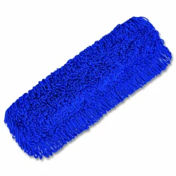 Gritt Commercial Microfiber Looped Dust Mop Pad Head, 24 x 5, Blue, 12/Carton