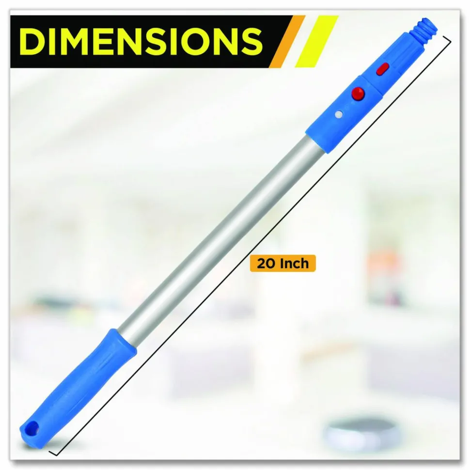 Gritt Commercial Pro Window Washing Kit with Swivel Window Squeegee and 20" Pole, 14" Wide Blade