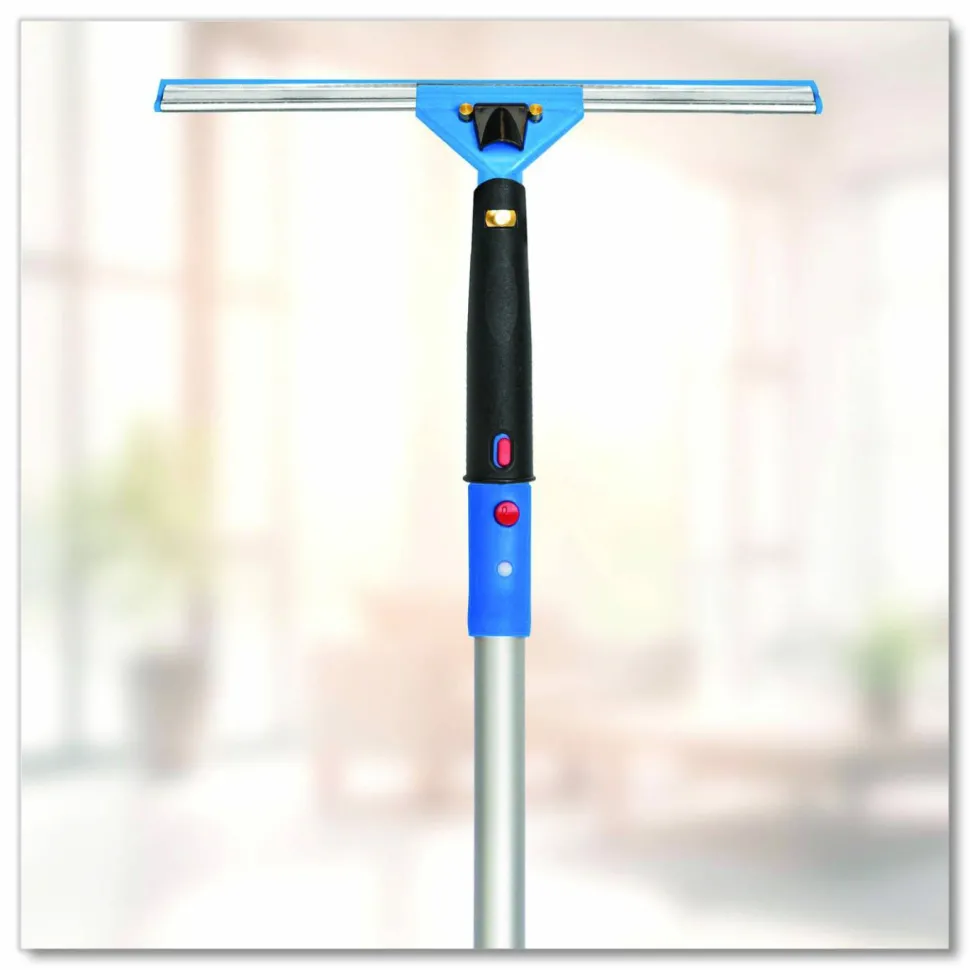 Gritt Commercial Pro Window Washing Kit with Swivel Window Squeegee and 20" Pole, 14" Wide Blade