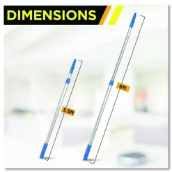 Gritt Commercial Pro Window Washing Kit with Swivel Squeegee and 6 ft Telescopic Pole, 14" Wide Blade, 3/Kit