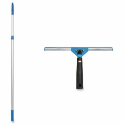Gritt Commercial Pro Window Washing Kit with Swivel Squeegee and 6 ft Telescopic Pole, 14
