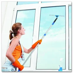 Gritt Commercial Pro Window Washing Kit with Swivel Squeegee and 6 ft Telescopic Pole, 14