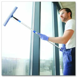 Gritt Commercial Pro Window Washing Kit with Squeegee, Washer and 6 ft Telescopic Pole, 18" Wide Blade, 2/Kit