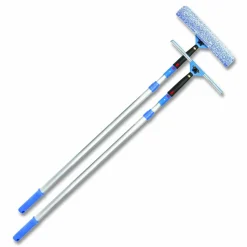 Gritt Commercial Pro Window Washing Kit with Squeegee, Washer and 6 ft Telescopic Pole, 14" Wide