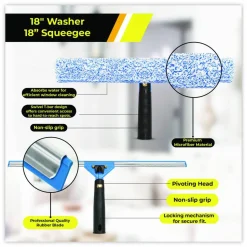 Gritt Commercial Pro Window Washing Kit with Squeegee, Washer and 20