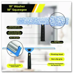 Gritt Commercial Pro Window Washing Kit with Squeegee, Washer and 20