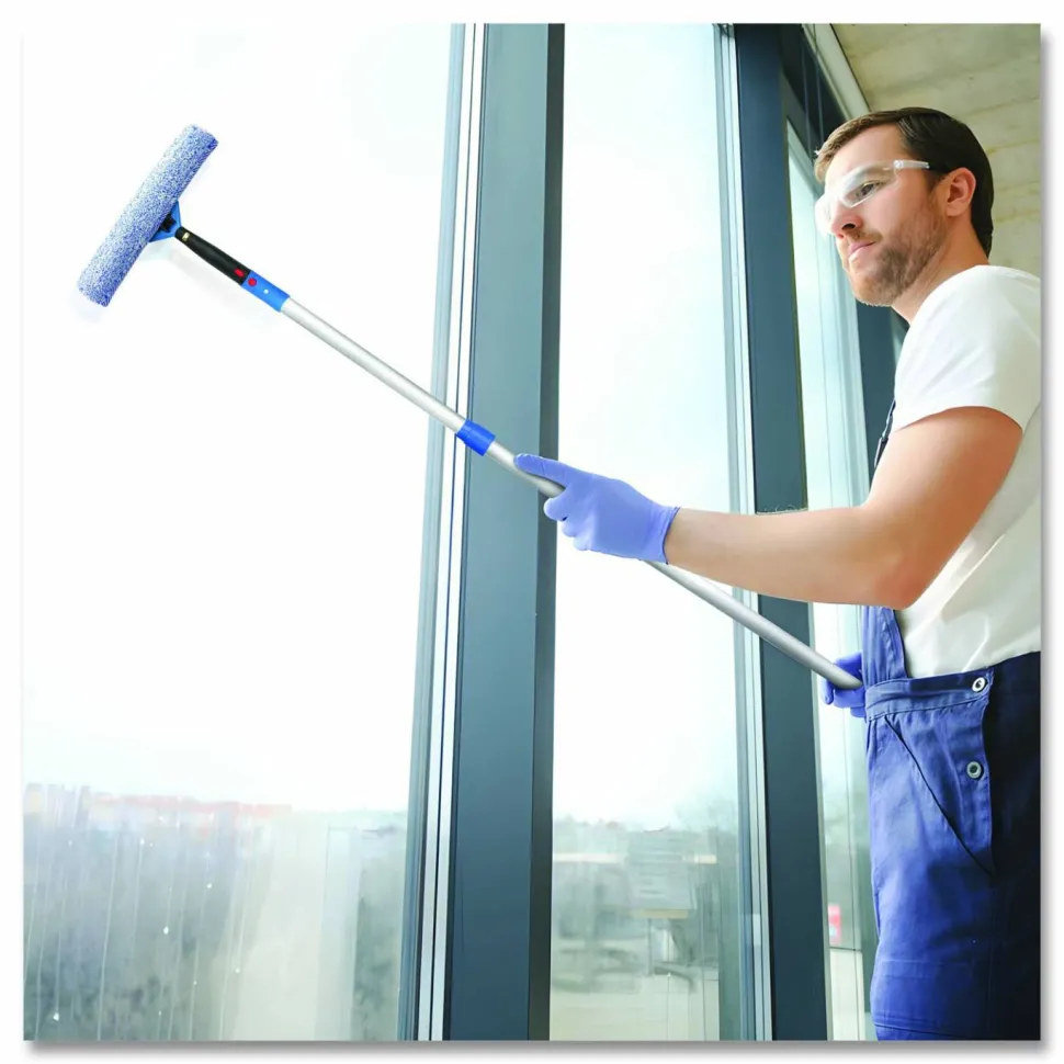 Gritt Commercial Pro Window Washing Kit with Squeegee, Washer and 6 ft Telescopic Pole, 14" Wide, 3/Kit