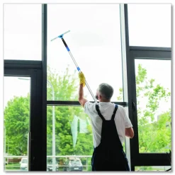 Gritt Commercial Pro Window Washing Kit with Swivel Squeegee and 6 ft Telescopic Pole, 14