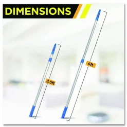 Gritt Commercial Pro Window Washing Kit with Swivel Squeegee and 6 ft Telescopic Pole, 18