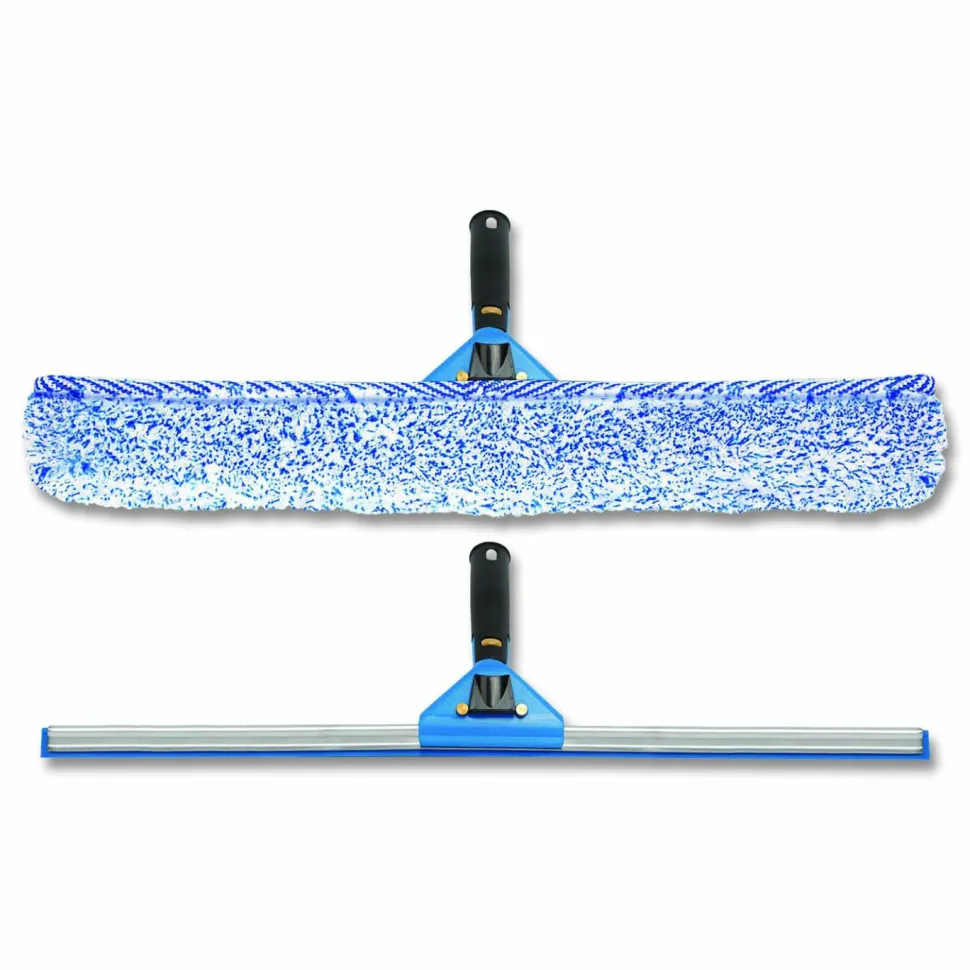 Gritt Commercial Swivel Window Washing Kit with Squeegee and Washer, 18" Wide