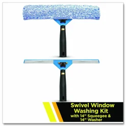 Gritt Commercial Swivel Window Washing Kit with Squeegee and Washer, 14
