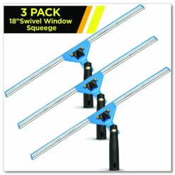 Gritt Commercial Swivel Window Washing Kit with Squeegee and Washer, 18" Wide, 3/Kit