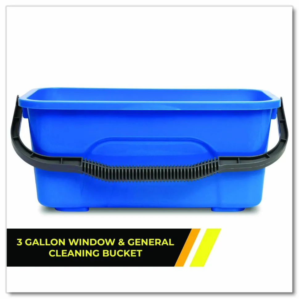 Gritt Commercial Window and General Cleaning Bucket, 3 gal, Blue, 12/Carton