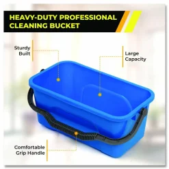 Gritt Commercial Window and General Cleaning Bucket, 3 gal, Blue, 12/Carton