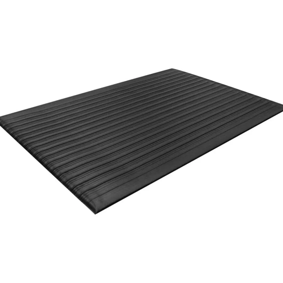Guardian Floor Protection Air Step Anti-Fatigue Mat - Indoor - 24" Length x 36" Width x 0.37" Thickness - Polycarbonate - Black