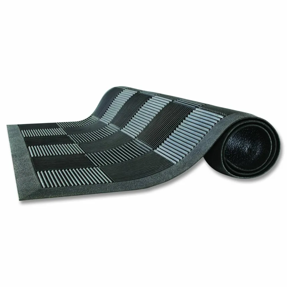 Guardian Parquet Scraper Mat, Black Blade Ribbed Rubber Surface, 36" x 60"