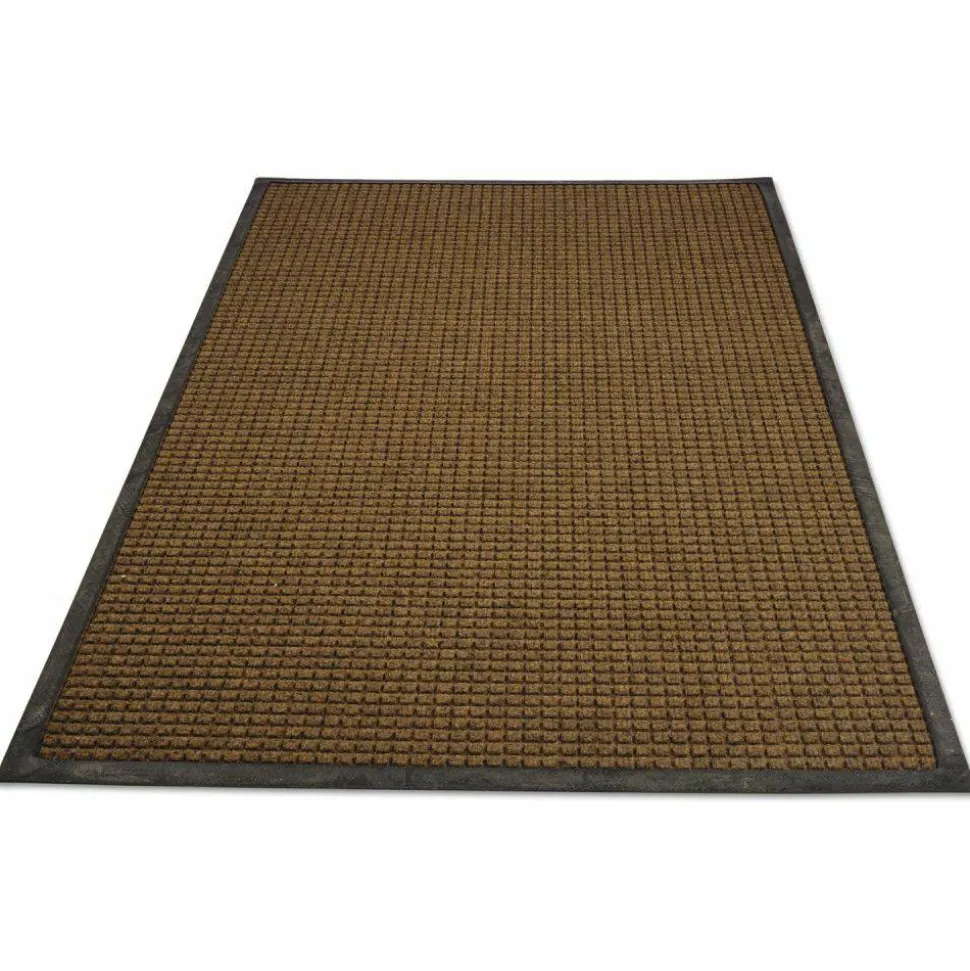 Guardian WaterGuard Indoor/Outdoor Scraper Mat, Rectangular, Brown Ridged Needle-Punch Surface, 36" x 60"