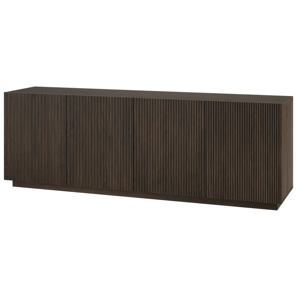 Halifax Rectangular Fluted TV Stand for TV's up to 75" in Alder Brown