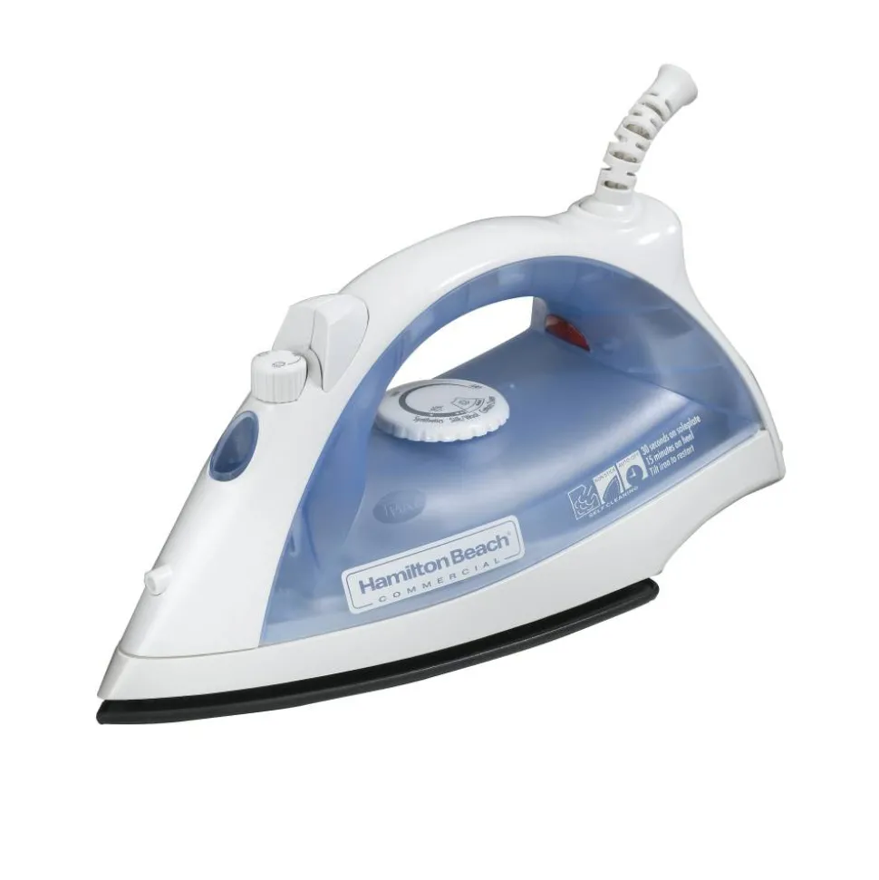 Hamilton Beach Commercial Lightweight Steam Iron, White/Blue, 10-3/4" x 5-3/4" x 4-13/16", Total Qty 1