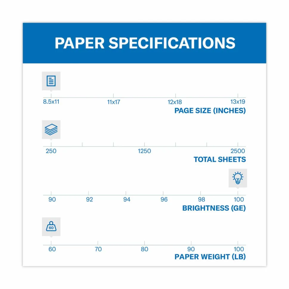 Hammermill Color Card Stock, White, Letter (8.5" x 11"), 80 Lb, Pack Of 250